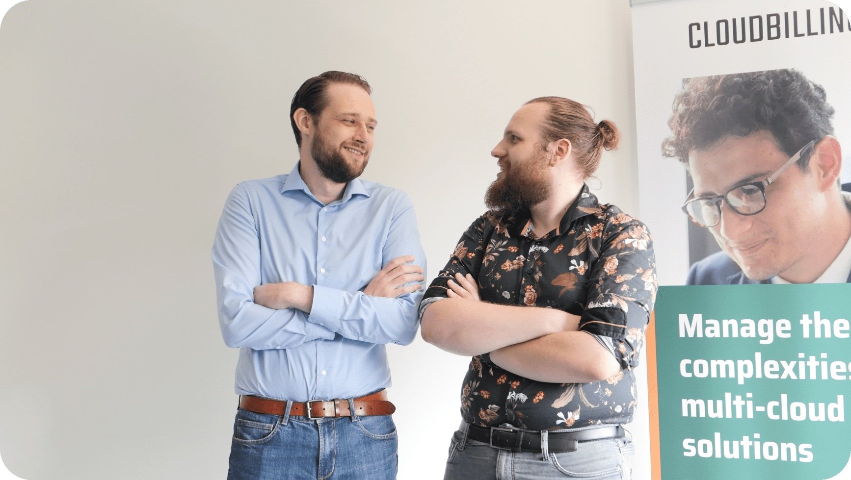 Two CloudBilling colleagues at the office
